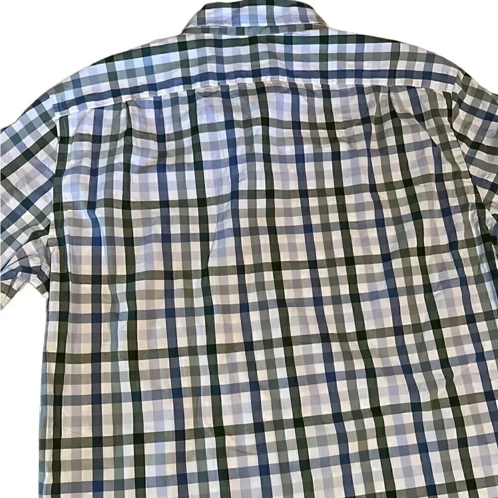 J Crew Men’s XL Blue Green White Striped Long Sleeve Button Down Shirt